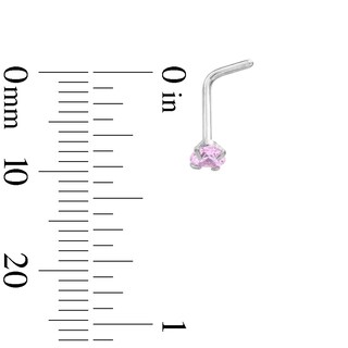 Solid Stainless Steel Pink and White CZ Nose Stud Set - 20G