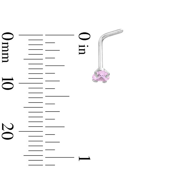 Solid Stainless Steel Pink and White CZ Nose Stud Set - 20G