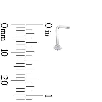 Solid Stainless Steel Pink and White CZ Nose Stud Set - 20G