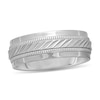 Thumbnail Image 1 of Diamond-Cut Stainless Steel Stepped Edge Band