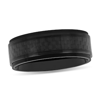 Black Ion Plated and Carbon Fiber Band