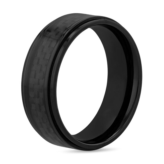 Black Ion Plated and Carbon Fiber Band