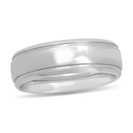 Titanium Domed Double Groove Band