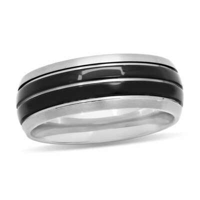 Black Ion Plated Double Row Satin Band