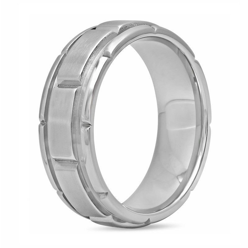 Main Image 2 of Stainless Steel Brick Pattern Band