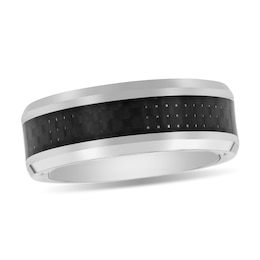 Stainless Steel and Black Carbon Fiber Band