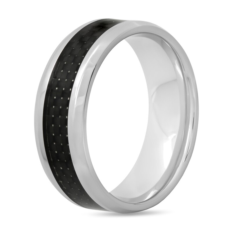 Main Image 2 of Stainless Steel and Black Carbon Fiber Band