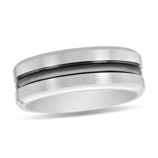 Gunmetal Grey Ion Plated Beveled Edge Band