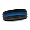 Thumbnail Image 1 of Stainless Steel Black and Blue Ring Band