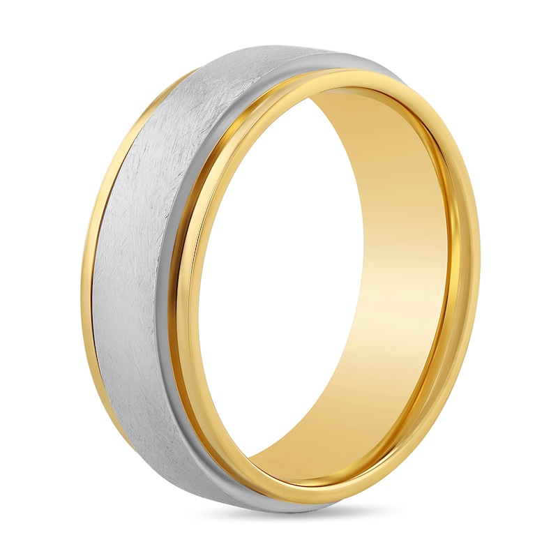 Main Image 2 of Yellow Ion Plated Double Stepped Edge Band