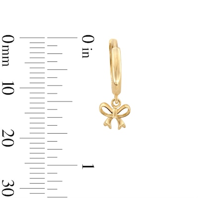 10K Gold Bow Huggie Hoops