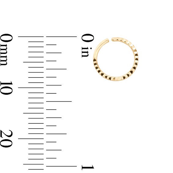 14K Gold Beaded and Twist Hoop Set - 20G 5/16"