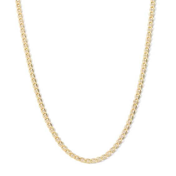 10K Semi-Solid Gold Mariner Chain - 22"