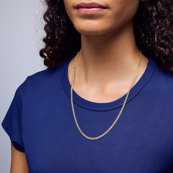 10K Semi-Solid Gold Mariner Chain - 22"