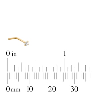 14K Gold CZ Multi-Shape Nose Stud Set - 20G