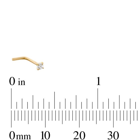 14K Gold CZ Multi-Shape Nose Stud Set - 20G
