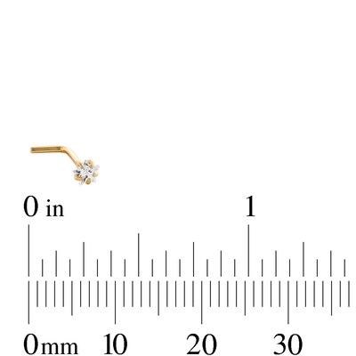 14K Gold CZ Multi-Shape Nose Stud Set - 20G