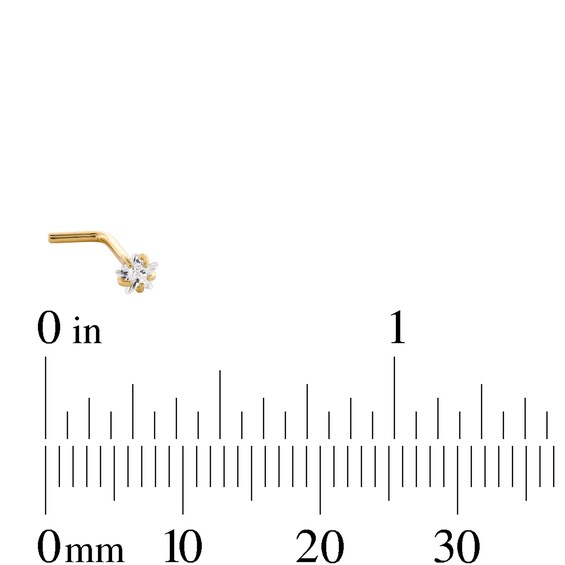 14K Gold CZ Multi-Shape Nose Stud Set - 20G