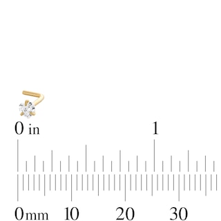 14K Gold CZ Multi-Shape Nose Stud Set - 20G