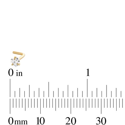 14K Gold CZ Multi-Shape Nose Stud Set - 20G