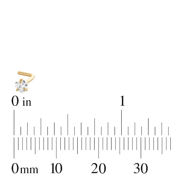 14K Gold CZ Multi-Shape Nose Stud Set - 20G