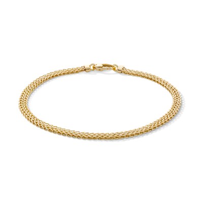 10K Semi-Solid Gold Bismark Chain Bracelet - 7"