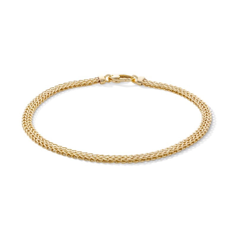 10K Semi-Solid Gold Bismark Chain Bracelet - 7"