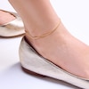 Thumbnail Image 2 of 10K Hollow Gold Box Chain Anklet - 10"