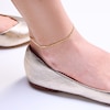 Thumbnail Image 2 of 10K Solid Gold Double Bar Mariner Chain Anklet - 10"