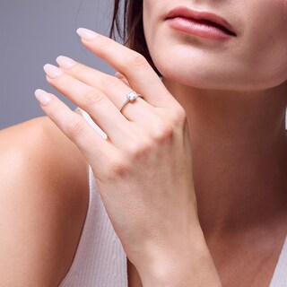 Sterling Silver CZ Princess-Cut Solitaire Ring - Size 7