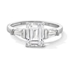 Thumbnail Image 1 of Sterling Silver CZ Emerald Cut and Baquette Ring - Size 7