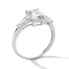 Thumbnail Image 3 of Sterling Silver CZ Emerald Cut and Baquette Ring - Size 7