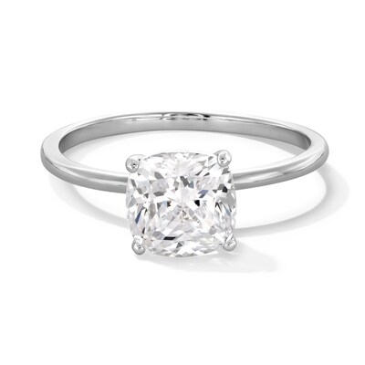 Sterling Silver CZ Cushion Solitaire Ring - Size 7