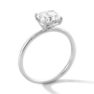 Sterling Silver CZ Cushion Solitaire Ring - Size 7