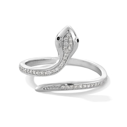 Sterling Silver CZ Snake Ring - Size 7