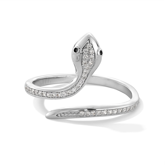 Sterling Silver CZ Snake Ring - Size 7