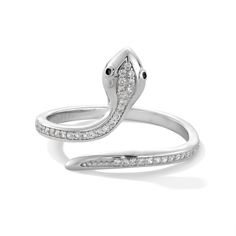 Sterling Silver CZ Snake Ring - Size 7