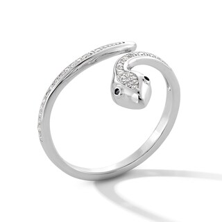 Sterling Silver CZ Snake Ring - Size 7