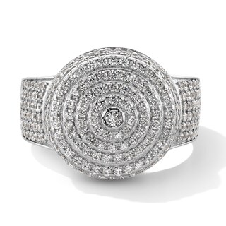 Sterling Silver CZ Round Ring - Size 10