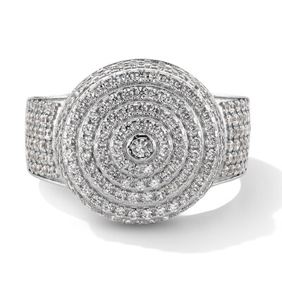Sterling Silver CZ Round Ring - Size 10