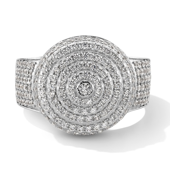 Sterling Silver CZ Round Ring - Size 10