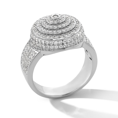 Sterling Silver CZ Round Ring - Size 10
