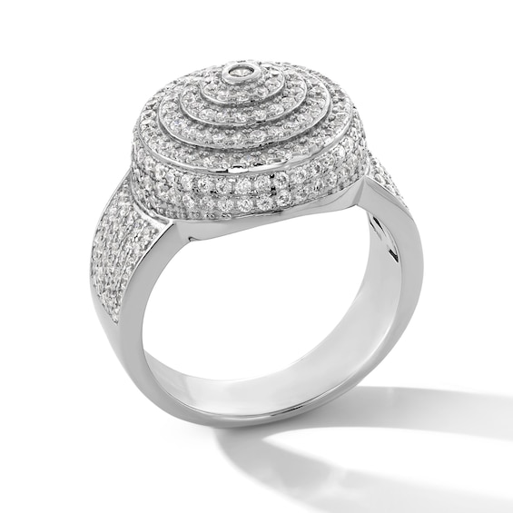 Sterling Silver CZ Round Ring - Size 10