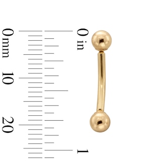 14K Gold Belly Button Ring - 14G 7/16"