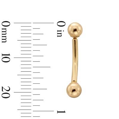 14K Gold Belly Button Ring - 14G 7/16"
