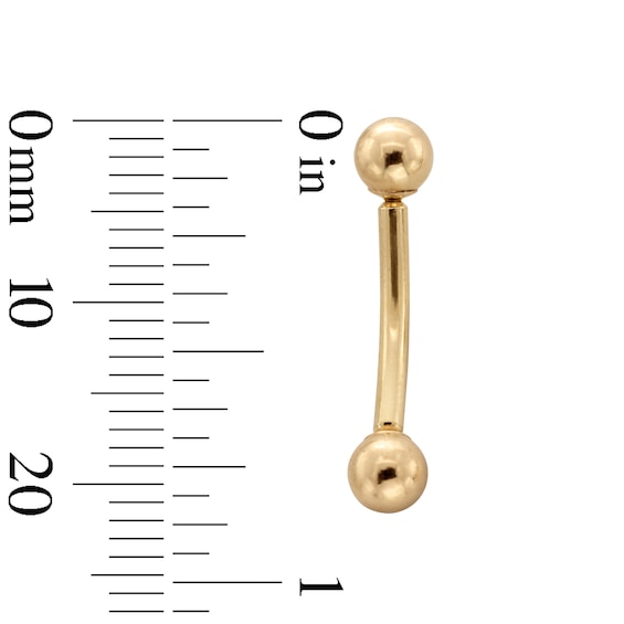 14K Gold Belly Button Ring - 14G 7/16"