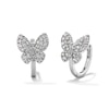 Thumbnail Image 1 of Sterling Silver CZ Butterfly Hoops