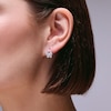 Thumbnail Image 2 of Sterling Silver CZ Butterfly Hoops