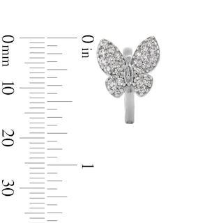 Sterling Silver CZ Butterfly Hoops