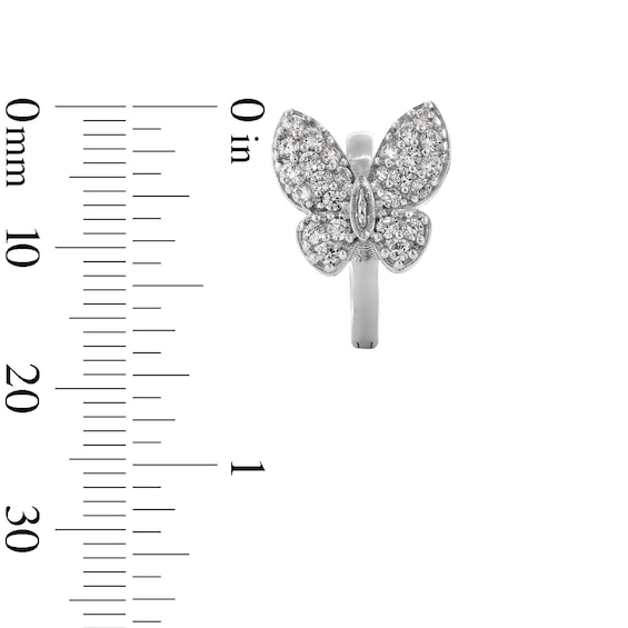 Sterling Silver CZ Butterfly Hoops